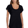 Bella + Canvas Womens Flowy Short Sleeve Scoop Neck T-Shirt - Black - Closeout