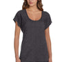 Bella + Canvas Womens Flowy Short Sleeve Scoop Neck T-Shirt - Heather Dark Grey - Closeout