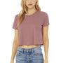 Bella + Canvas Womens Flowy Cropped Short Sleeve Crewneck T-Shirt - Mauve