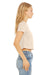 Bella + Canvas B8882/8882 Womens Flowy Cropped Short Sleeve Crewneck T-Shirt Heather Dust Model Side