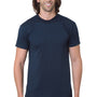 Bayside Mens USA Made Short Sleeve Crewneck T-Shirt - Navy Blue