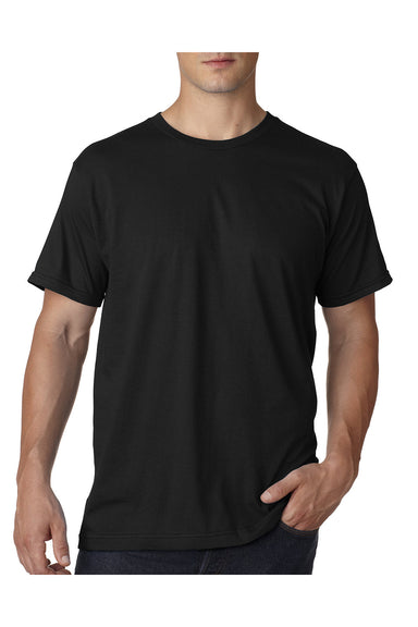 Bayside 5000 Mens USA Made Short Sleeve Crewneck T-Shirt Black Model Front