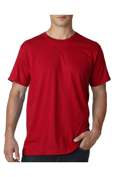 Bayside 5000 Mens USA Made Short Sleeve Crewneck T-Shirt Red Model Front