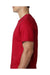 Bayside 5000 Mens USA Made Short Sleeve Crewneck T-Shirt Red Model Side