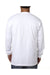 Bayside BA5060 Mens USA Made Long Sleeve Crewneck T-Shirt White Model Back
