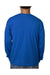 Bayside BA5060 Mens USA Made Long Sleeve Crewneck T-Shirt Royal Blue Model Back