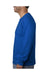 Bayside BA5060 Mens USA Made Long Sleeve Crewneck T-Shirt Royal Blue Model Side