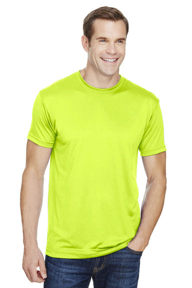 Bayside 5300 Mens USA Made Performance Short Sleeve Crewneck T-Shirt Lime Green Model Front