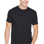 Bayside Mens USA Made Performance Short Sleeve Crewneck T-Shirt - Black
