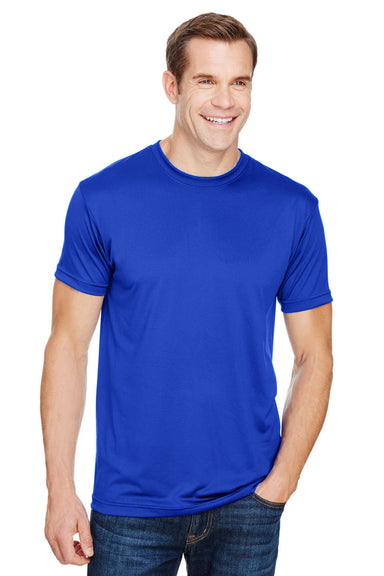 Bayside 5300 Mens USA Made Performance Short Sleeve Crewneck T-Shirt Royal Blue Model Front