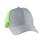 Big Accessories Hats Mens Adjustable Trucker Hat - Light Grey/Neon Green