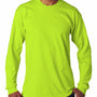 Bayside Mens USA Made Long Sleeve Crewneck T-Shirt - Lime Green