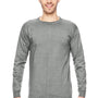 Bayside Mens USA Made Long Sleeve Crewneck T-Shirt - Dark Ash Grey