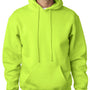 Bayside Mens USA Made Hooded Sweatshirt Hoodie w/ Pouch Pocket - Lime Green