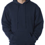 Bayside Mens USA Made Hooded Sweatshirt Hoodie w/ Pouch Pocket - Navy Blue