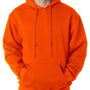 Bayside Mens USA Made Hooded Sweatshirt Hoodie w/ Pouch Pocket - Bright Orange