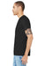 Bella + Canvas BC3001/3001C Mens Jersey Short Sleeve Crewneck T-Shirt Black Model Side