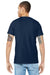 Bella + Canvas BC3001/3001C Mens Jersey Short Sleeve Crewneck T-Shirt Navy Blue Model Back