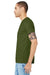 Bella + Canvas BC3001/3001C Mens Jersey Short Sleeve Crewneck T-Shirt Olive Green Model Side