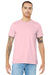 Bella + Canvas BC3001/3001C Mens Jersey Short Sleeve Crewneck T-Shirt Pink Model Front