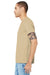 Bella + Canvas BC3001/3001C Mens Jersey Short Sleeve Crewneck T-Shirt Soft Cream Model Side
