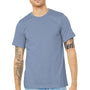 Bella + Canvas Mens Heather CVC Short Sleeve Crewneck T-Shirt - Heather Blue