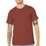 Bella + Canvas Mens Heather CVC Short Sleeve Crewneck T-Shirt - Heather Clay Red
