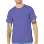 Bella + Canvas Mens Heather CVC Short Sleeve Crewneck T-Shirt - Heather Lapis Blue