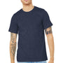 Bella + Canvas Mens Heather CVC Short Sleeve Crewneck T-Shirt - Heather Midnight Navy Blue