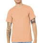Bella + Canvas Mens Heather CVC Short Sleeve Crewneck T-Shirt - Heather Peach