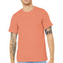 Bella + Canvas Mens Heather CVC Short Sleeve Crewneck T-Shirt - Heather Prism Sunset Orange