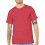 Bella + Canvas Mens Heather CVC Short Sleeve Crewneck T-Shirt - Heather Red