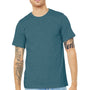 Bella + Canvas Mens Heather CVC Short Sleeve Crewneck T-Shirt - Heather Slate Blue