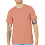 Bella + Canvas Mens Heather CVC Short Sleeve Crewneck T-Shirt - Heather Sunset Orange