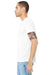 Bella + Canvas 3001U/3001USA Mens USA Made Jersey Short Sleeve Crewneck T-Shirt White Model Side