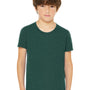 Bella + Canvas Youth Jersey Short Sleeve Crewneck T-Shirt - Heather Forest Green
