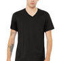 Bella + Canvas Mens CVC Short Sleeve V-Neck T-Shirt - Heather Black