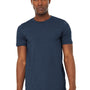 Bella + Canvas Mens Jersey Short Sleeve Crewneck T-Shirt - Heather Navy Blue - Closeout