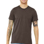 Bella + Canvas Mens Short Sleeve Crewneck T-Shirt - Brown