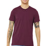 Bella + Canvas Mens Short Sleeve Crewneck T-Shirt - Solid Maroon
