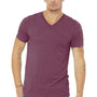 Bella + Canvas Mens Short Sleeve V-Neck T-Shirt - Maroon
