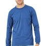 Bella + Canvas Mens CVC Long Sleeve Crewneck T-Shirt - Heather True Royal Blue