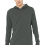 Bella + Canvas Mens Jersey Long Sleeve Hooded T-Shirt Hoodie - Heather Deep Grey