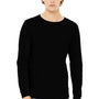 Bella + Canvas Mens Jersey Long Sleeve Crewneck T-Shirt - Solid Black Triblend