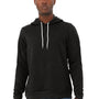 Bella + Canvas Mens Sponge Fleece Hooded Sweatshirt Hoodie w/ Pouch Pocket - Heather Black