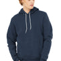 Bella + Canvas Mens Sponge Fleece Hooded Sweatshirt Hoodie w/ Pouch Pocket - Heather Navy Blue