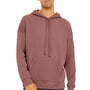 Bella + Canvas Mens Sponge Fleece Hooded Sweatshirt Hoodie w/ Pouch Pocket - Mauve
