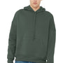 Bella + Canvas Mens Sponge Fleece Hooded Sweatshirt Hoodie w/ Pouch Pocket - Military Green