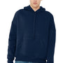 Bella + Canvas Mens Sponge Fleece Hooded Sweatshirt Hoodie w/ Pouch Pocket - Navy Blue