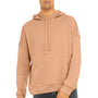 Bella + Canvas Mens Sponge Fleece Hooded Sweatshirt Hoodie w/ Pouch Pocket - Peach